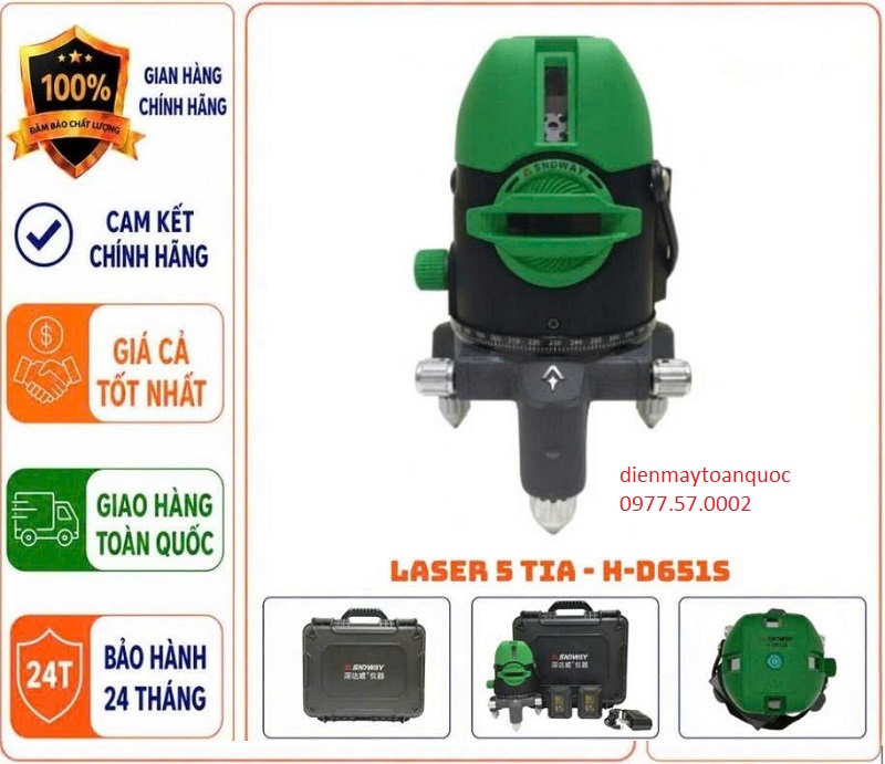 Máy cân bằng laser 5 tia xanh SNDWAY H-D651S